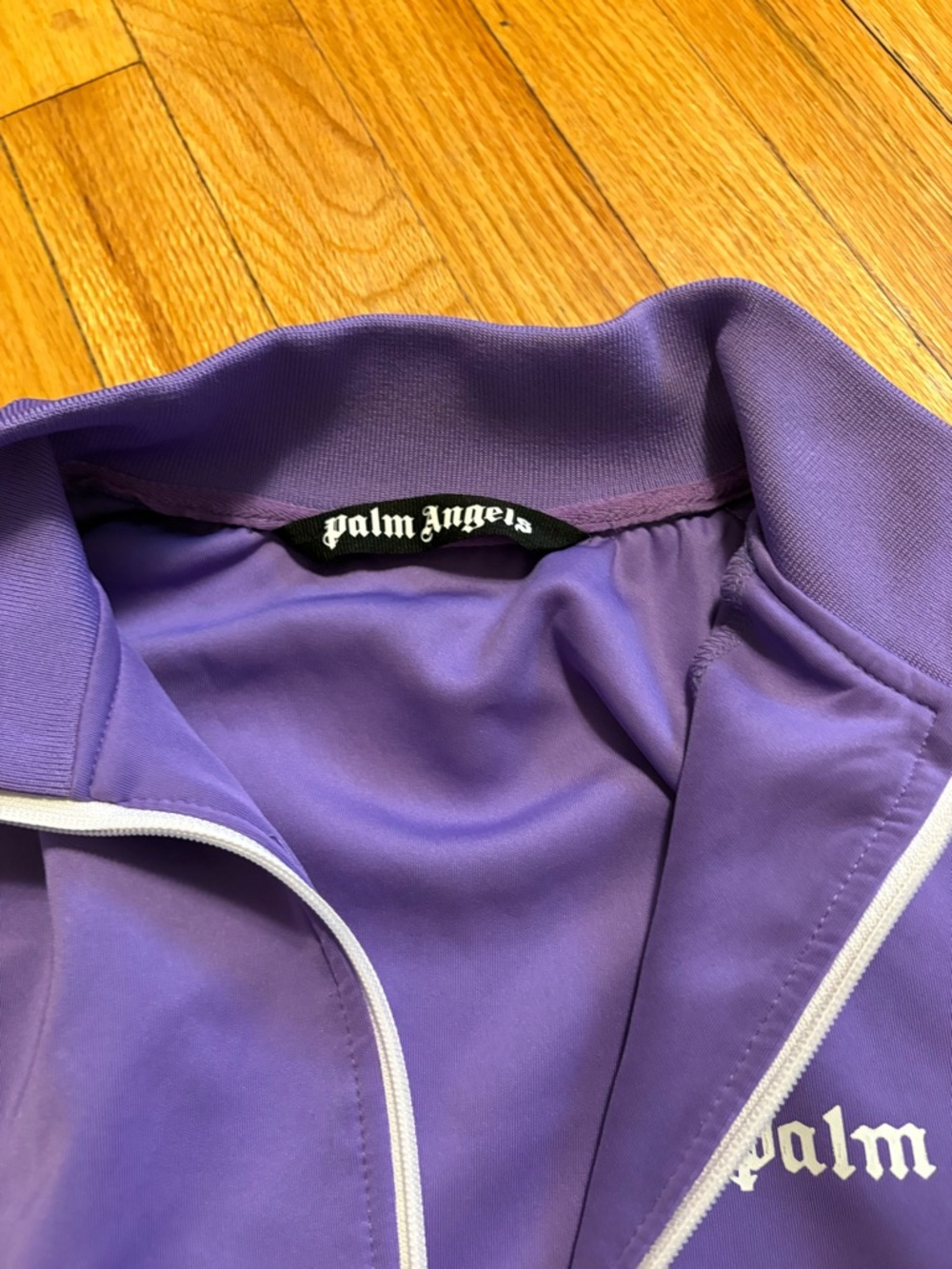 Palm Angels Lavender Track Jacket with White Trim